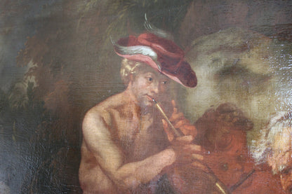 Dipinto antico, Cerchia di Hendrick de Somer (1607-1656) - Mercurio addormenta Argo suonando il flauto