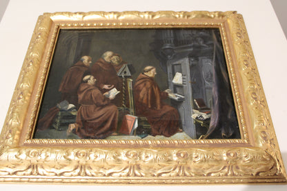 Paul Thomas (1859-1910) - Scène d'intérieur avec des moines chantant