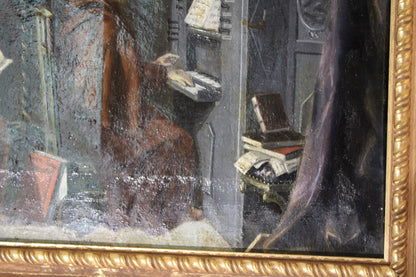 Paul Thomas (1859-1910) - Scène d'intérieur avec des moines chantant