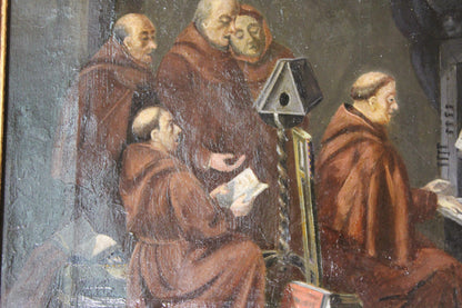 Paul Thomas (1859-1910) - Scène d'intérieur avec des moines chantant