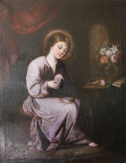 17th-century follower of Francisco de Zurbaran - The Child of the Thorn.