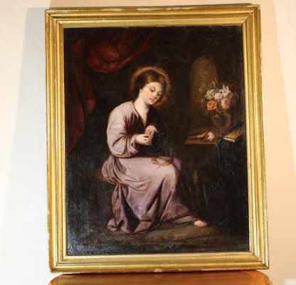 17th-century follower of Francisco de Zurbaran - The Child of the Thorn.