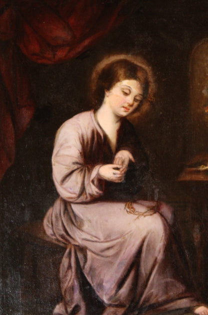 17th-century follower of Francisco de Zurbaran - The Child of the Thorn.