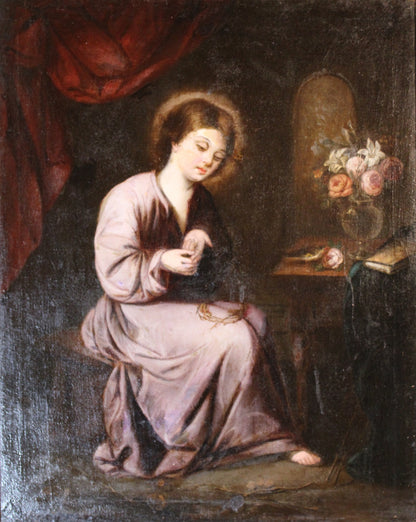17th-century follower of Francisco de Zurbaran - The Child of the Thorn.