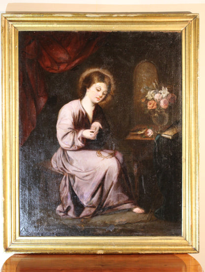 17th-century follower of Francisco de Zurbaran - The Child of the Thorn.