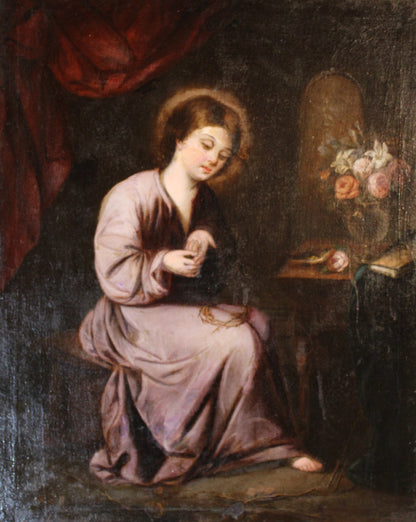 17th-century follower of Francisco de Zurbaran - The Child of the Thorn.