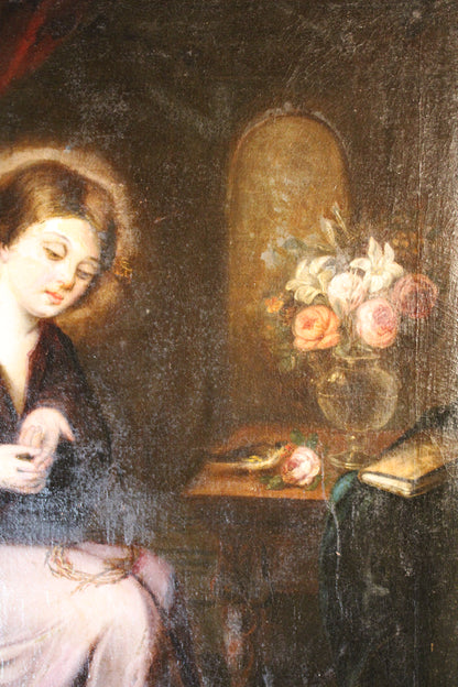 17th-century follower of Francisco de Zurbaran - The Child of the Thorn.