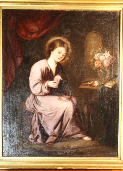 17th-century follower of Francisco de Zurbaran - The Child of the Thorn.