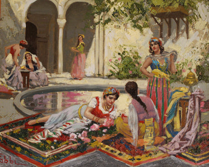 Fabio Fabbi(1861-1945) Scena Orientale con Harem
