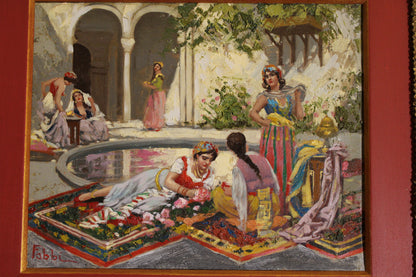 Fabio Fabbi(1861-1945) Scena Orientale con Harem