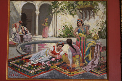 Fabio Fabbi(1861-1945) Scena Orientale con Harem