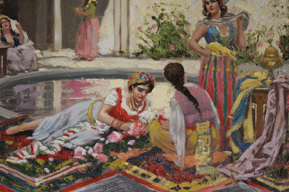 Fabio Fabbi(1861-1945) Scena Orientale con Harem