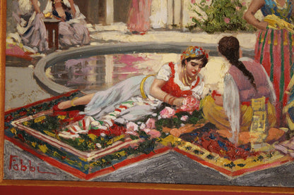 Fabio Fabbi(1861-1945) Scena Orientale con Harem