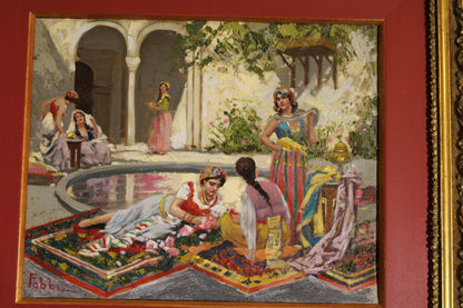 Fabio Fabbi(1861-1945) Scena Orientale con Harem
