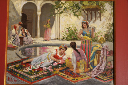 Fabio Fabbi(1861-1945) Scena Orientale con Harem