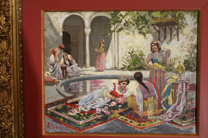 Fabio Fabbi(1861-1945) Scena Orientale con Harem
