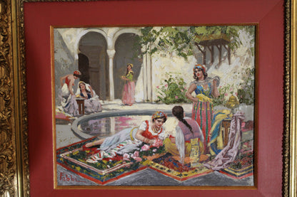Fabio Fabbi(1861-1945) Scena Orientale con Harem