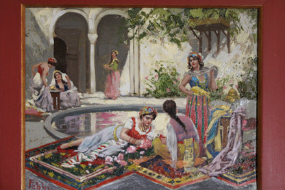 Fabio Fabbi(1861-1945) Scena Orientale con Harem