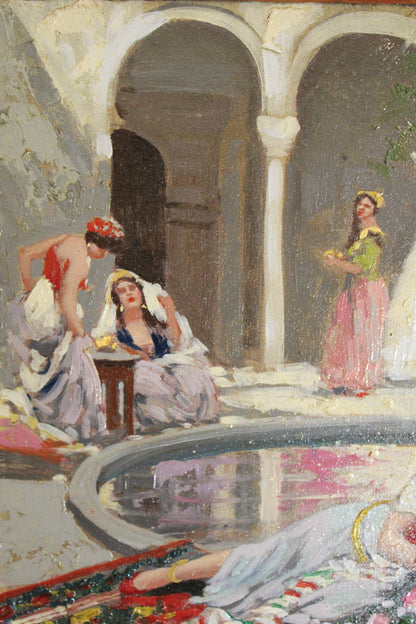 Fabio Fabbi(1861-1945) Scena Orientale con Harem