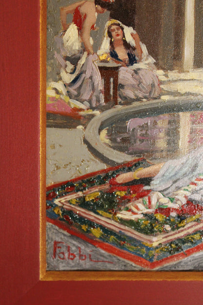 Fabio Fabbi(1861-1945) Scena Orientale con Harem