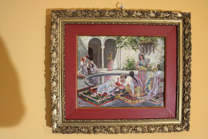 Fabio Fabbi(1861-1945) Scena Orientale con Harem