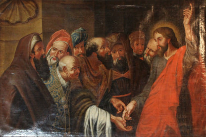 Peter Paul Rubens (1577-1640), Seguace di - Il tributo della moneta