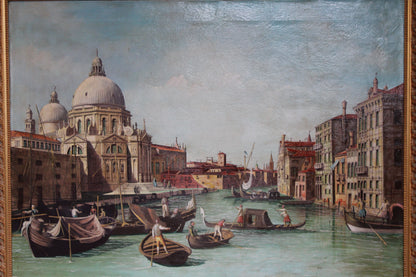 Giovanni Antonio Canal, detto Canaletto(1697-1768), Scuola di - Veduta del Canal Grande verso occidente con la chiesa della Salute