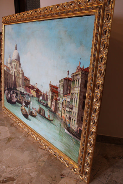 Giovanni Antonio Canal, detto Canaletto(1697-1768), Scuola di - Veduta del Canal Grande verso occidente con la chiesa della Salute