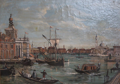 Francesco Guardi(1712-1793)- Cerchia di - Veduta di Punta della Dogana