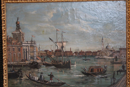 Francesco Guardi(1712-1793)- Cerchia di - Veduta di Punta della Dogana