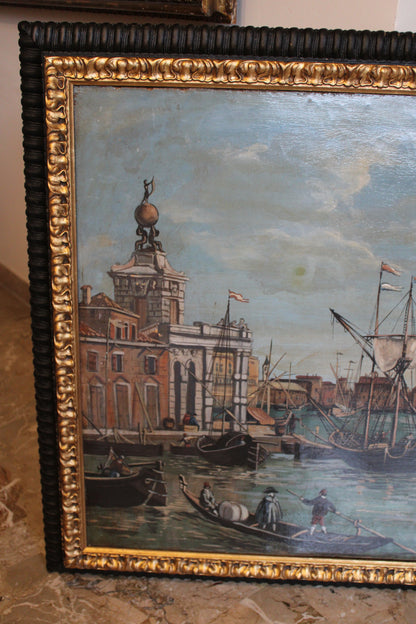 Francesco Guardi(1712-1793)- Cerchia di - Veduta di Punta della Dogana