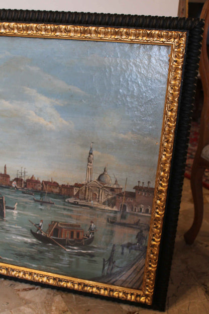 Francesco Guardi(1712-1793)- Cerchia di - Veduta di Punta della Dogana