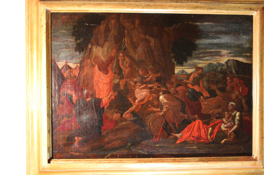 Nicolas Poussin (1594-1665), Atelier di - Mosè fa scaturire l'acqua dalla roccia.