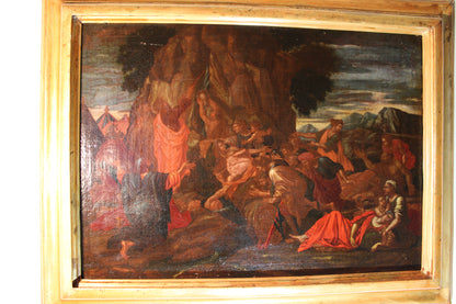Nicolas Poussin (1594-1665), Atelier di - Mosè fa scaturire l'acqua dalla roccia.