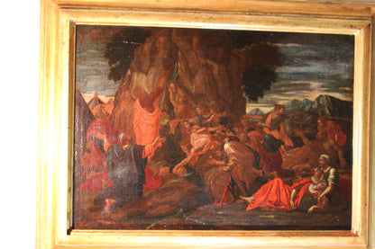 Nicolas Poussin (1594-1665), Atelier di - Mosè fa scaturire l'acqua dalla roccia.