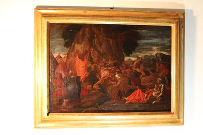 Nicolas Poussin (1594-1665), Atelier di - Mosè fa scaturire l'acqua dalla roccia.