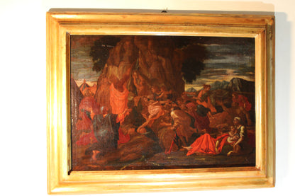 Nicolas Poussin (1594-1665), Atelier di - Mosè fa scaturire l'acqua dalla roccia.
