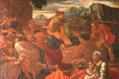 Nicolas Poussin (1594-1665), Atelier di - Mosè fa scaturire l'acqua dalla roccia.