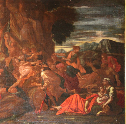 Nicolas Poussin (1594-1665), Atelier di - Mosè fa scaturire l'acqua dalla roccia.