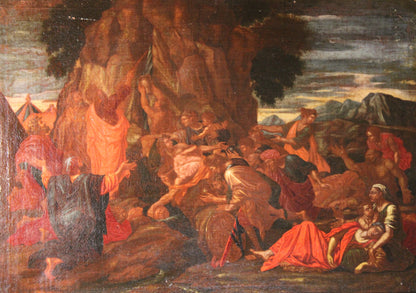 Nicolas Poussin (1594-1665), Atelier di - Mosè fa scaturire l'acqua dalla roccia.