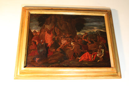Nicolas Poussin (1594-1665), Atelier di - Mosè fa scaturire l'acqua dalla roccia.