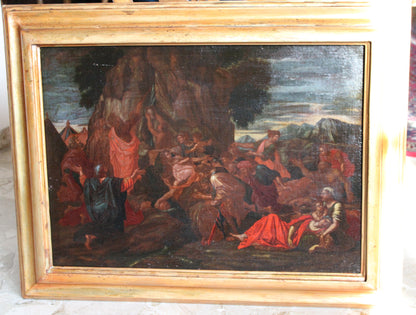 Nicolas Poussin (1594-1665), Atelier di - Mosè fa scaturire l'acqua dalla roccia.