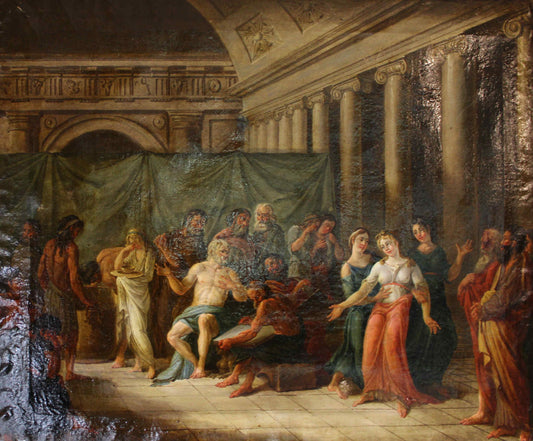 Scuola Neoclassica del XVIII secolo - Scena storica.