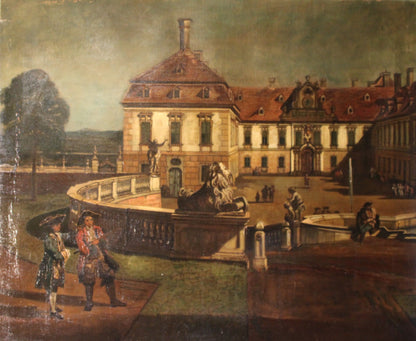 Bernardo Bellotto (1722-1780), Nello stile di (after) - Veduta del castello imperiale dello Schloss Hof