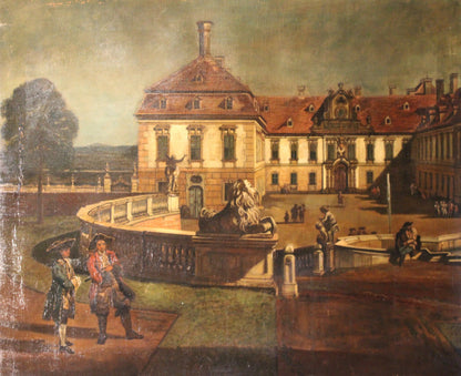 Bernardo Bellotto (1722-1780), Nello stile di (after) - Veduta del castello imperiale dello Schloss Hof