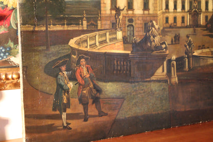 Cerchia di Bernardo Bellotto(1721-1780)- Veduta della residenza imperiale dello Schloss Hof