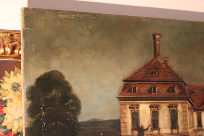 Cerchia di Bernardo Bellotto(1721-1780)- Veduta della residenza imperiale dello Schloss Hof