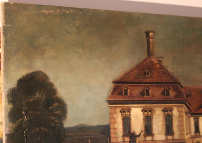 Bernardo Bellotto (1722-1780), Nello stile di (after) - Veduta del castello imperiale dello Schloss Hof