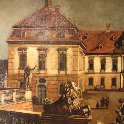 Bernardo Bellotto (1722-1780), Nello stile di (after) - Veduta del castello imperiale dello Schloss Hof