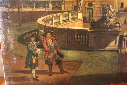 Cerchia di Bernardo Bellotto(1721-1780)- Veduta della residenza imperiale dello Schloss Hof